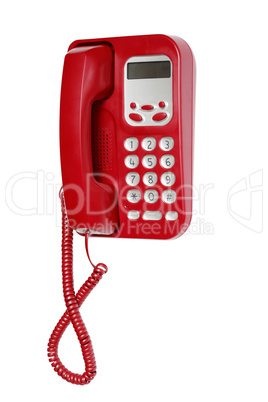 Red Telephone On White