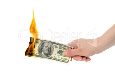burning dollar