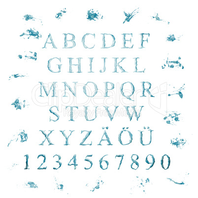 Alphabet aus Wasserbuchstaben Alphabet aus Wasserbuchstaben
