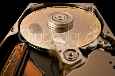 hard disk with data and fingerprint
