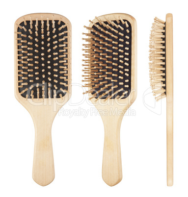 Wood hairbrush