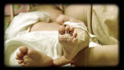 newborn baby breast feeding stylized at reel movie