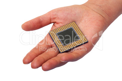 CPU in a hand
