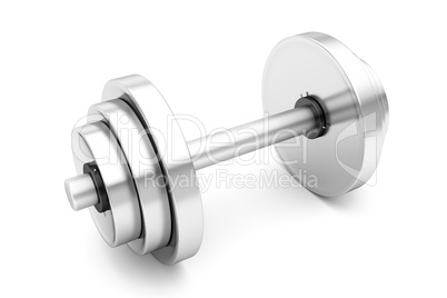 Dumbbell weights on white