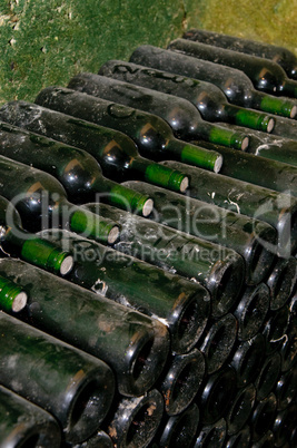 bottles in wine cellar