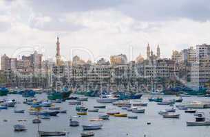 View of Alexandria harbor, Egypt