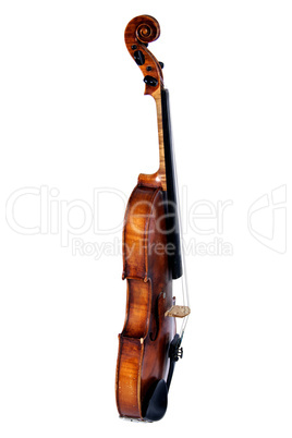 Old violin, isolated on a white background