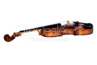 Old violin, isolated on a white background