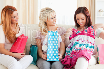 Young cute Women with shopping bags