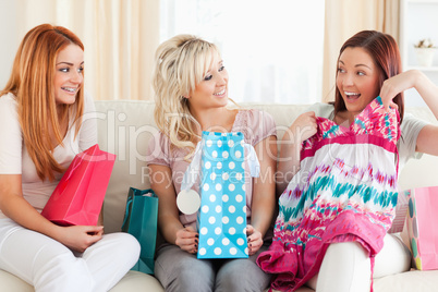 Cute Women with shopping bags