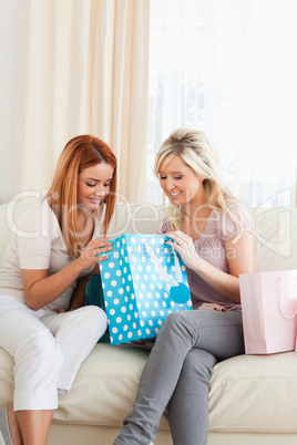Cute young Women with shopping bags