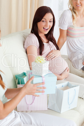 Close up of Best Friends having a baby-party
