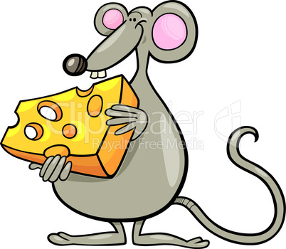 mouse with cheese cartoon