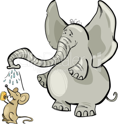 mouse and elephant cartoon