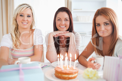 Women celebrating a birthday