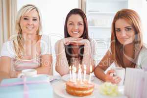Women celebrating a birthday