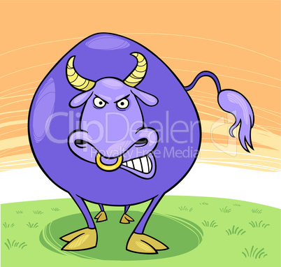 angry bull cartoon