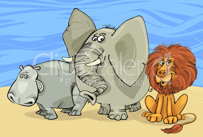 big african animals cartoon