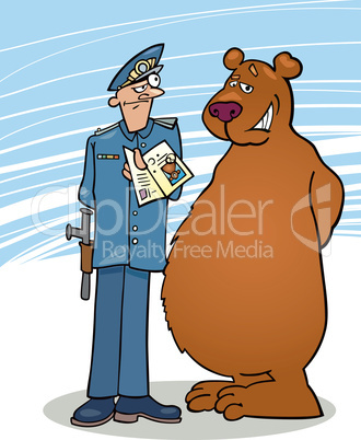 Bear and policeman