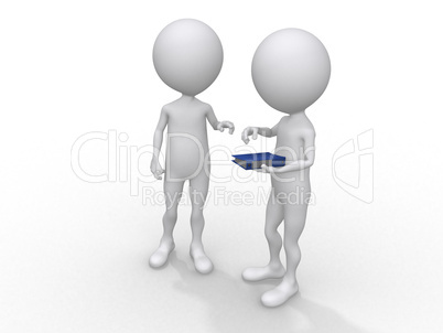 3d rendered illustration of two business guys
