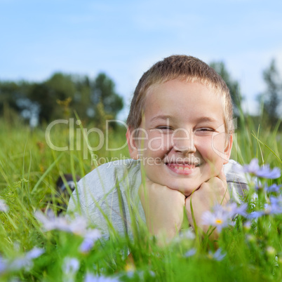 Boy in grass