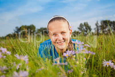 Girl in grass