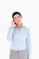Portrait of a businesswoman answering the phone
