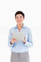 Portrait of a businesswoman holding a document