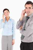 Portrait of a business people making a phone call