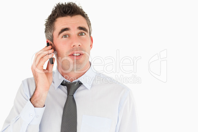 Office worker making a phone call