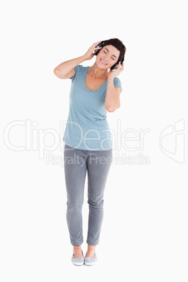 Woman enjoying some music