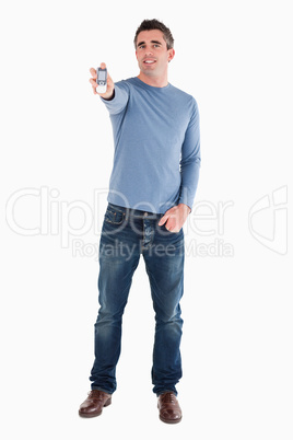 Man showing his cellphone