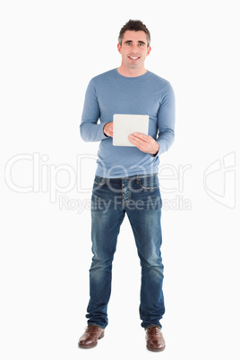 Man holding a tablet computer