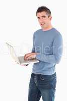 Man using a laptop