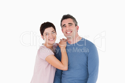 Laughing couple posing