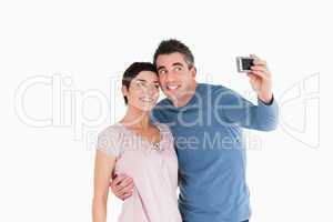 Couple taking a picture of themselves