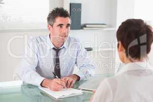 Manager interviewing a candidate