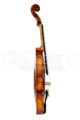 Old violin, isolated on a white background