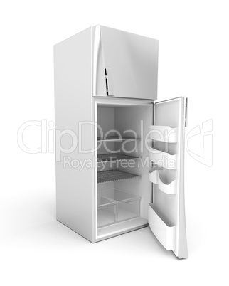Silver modern fridge