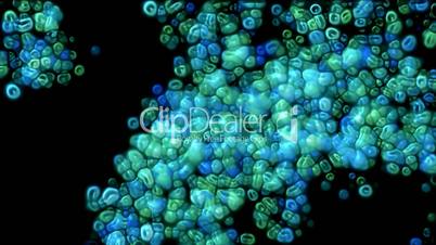 virus and stem cells,bubble and herpes under microscope.abstract,backgrounds,animation,