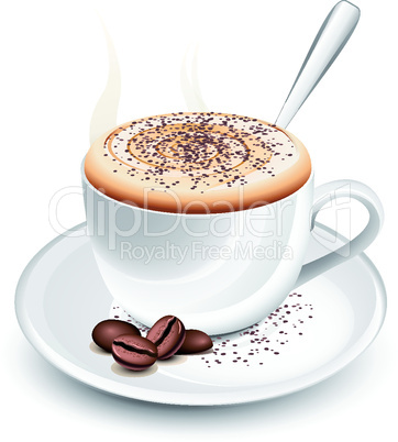 Cup of hot cappuccino