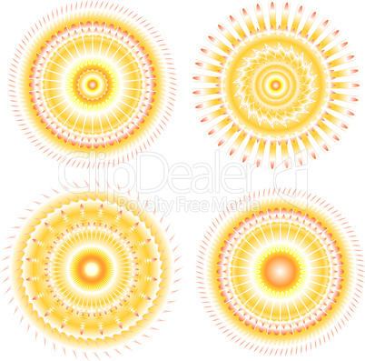 Set of variegated abstract vector backgrounds with patterns