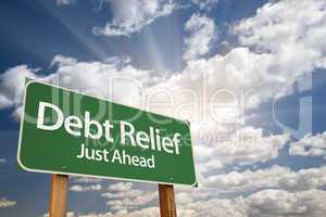 Debt Relief Green Road Sign