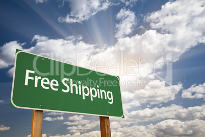 Free Shipping Green Road Sign