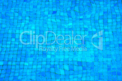 blue tiles background - bottom of a swimming pool