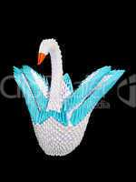 origami swan out of many modules