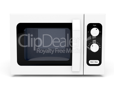 Microwave oven on white background