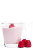 milchshake mit himbeeren