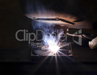 welding on a hard drive