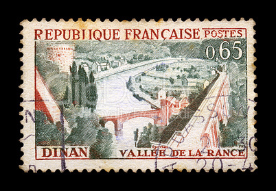 town of dinan postage stamp